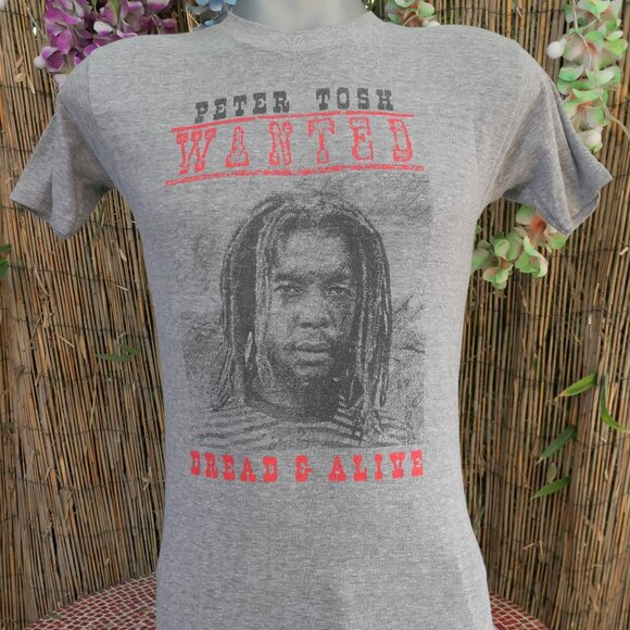 80's Vintage 1981 PETER TOSH North American Tour T Shirt S Plymouth Mills Tag - Picture 2 of 5